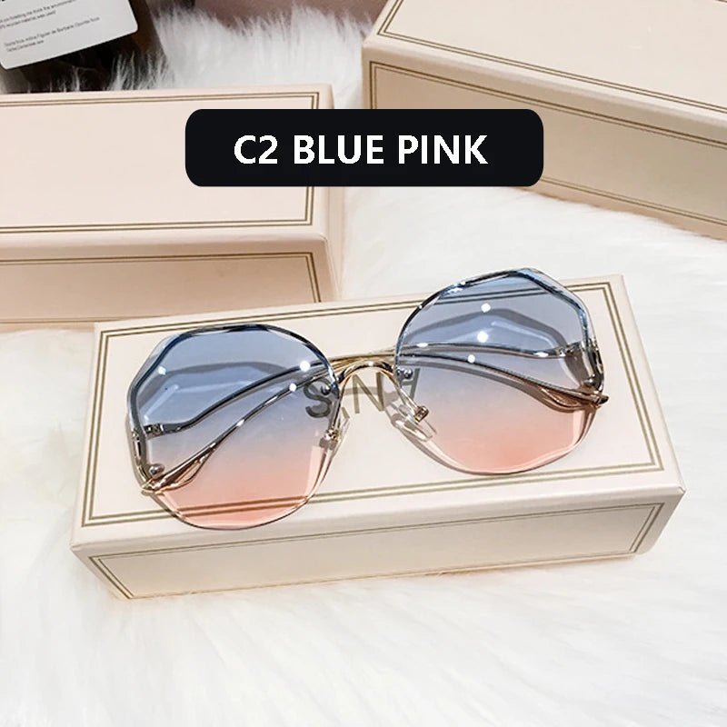 Gafas redondas sin monturas C2 Luxury Sunglasses