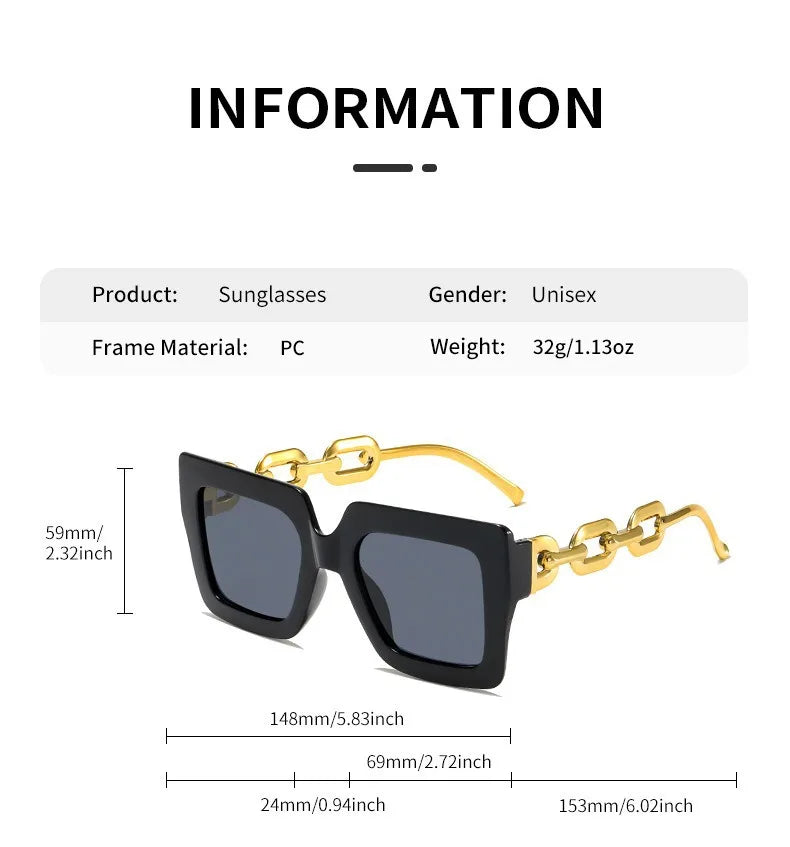 Gafas de sol estilo vintage grandes - Kamivashop