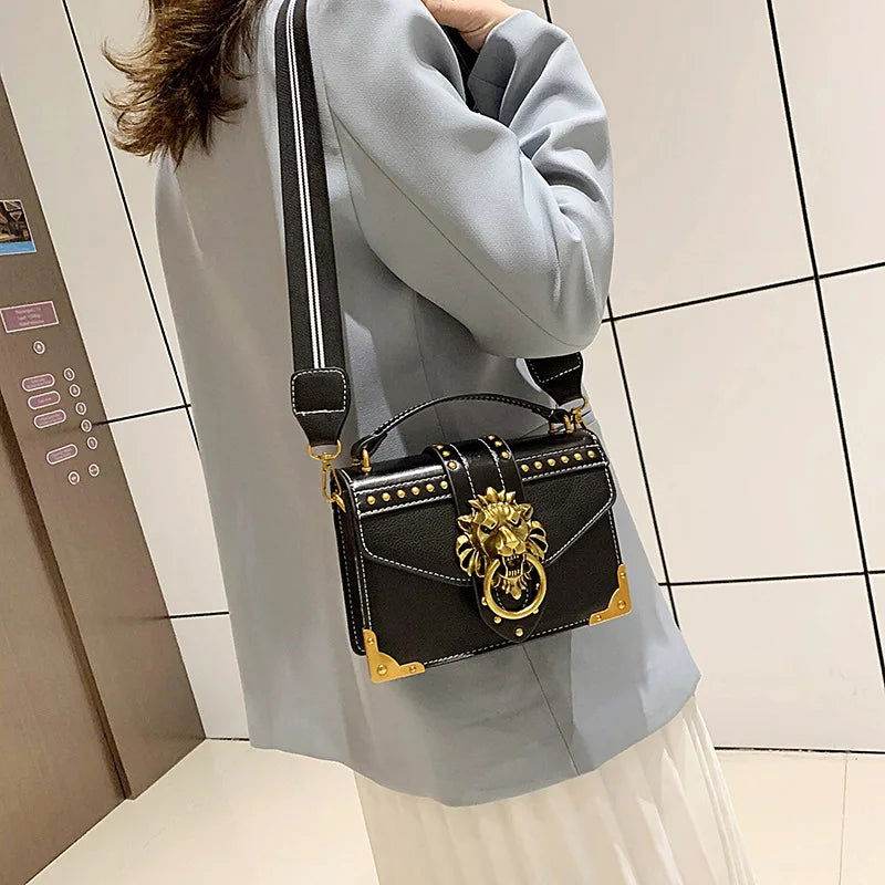 Bolso cuadrado con cabeza de león - Kamivashop