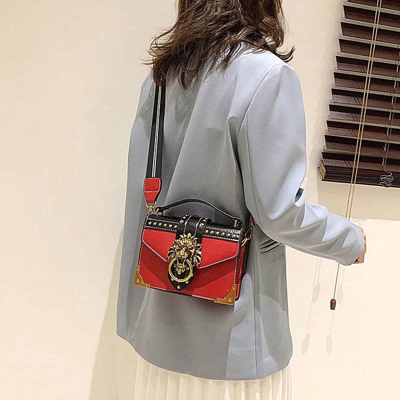 Bolso cuadrado con cabeza de león - Kamivashop