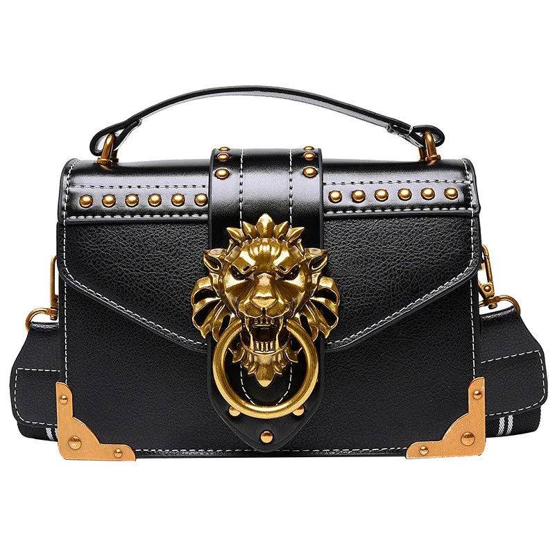 Bolso cuadrado con cabeza de león - Kamivashop