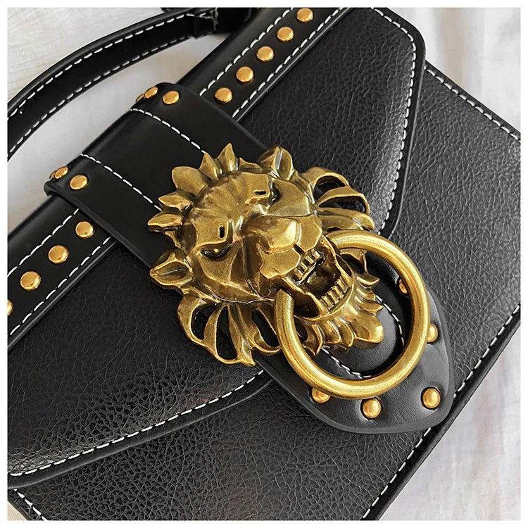 Bolso cuadrado con cabeza de león - Kamivashop