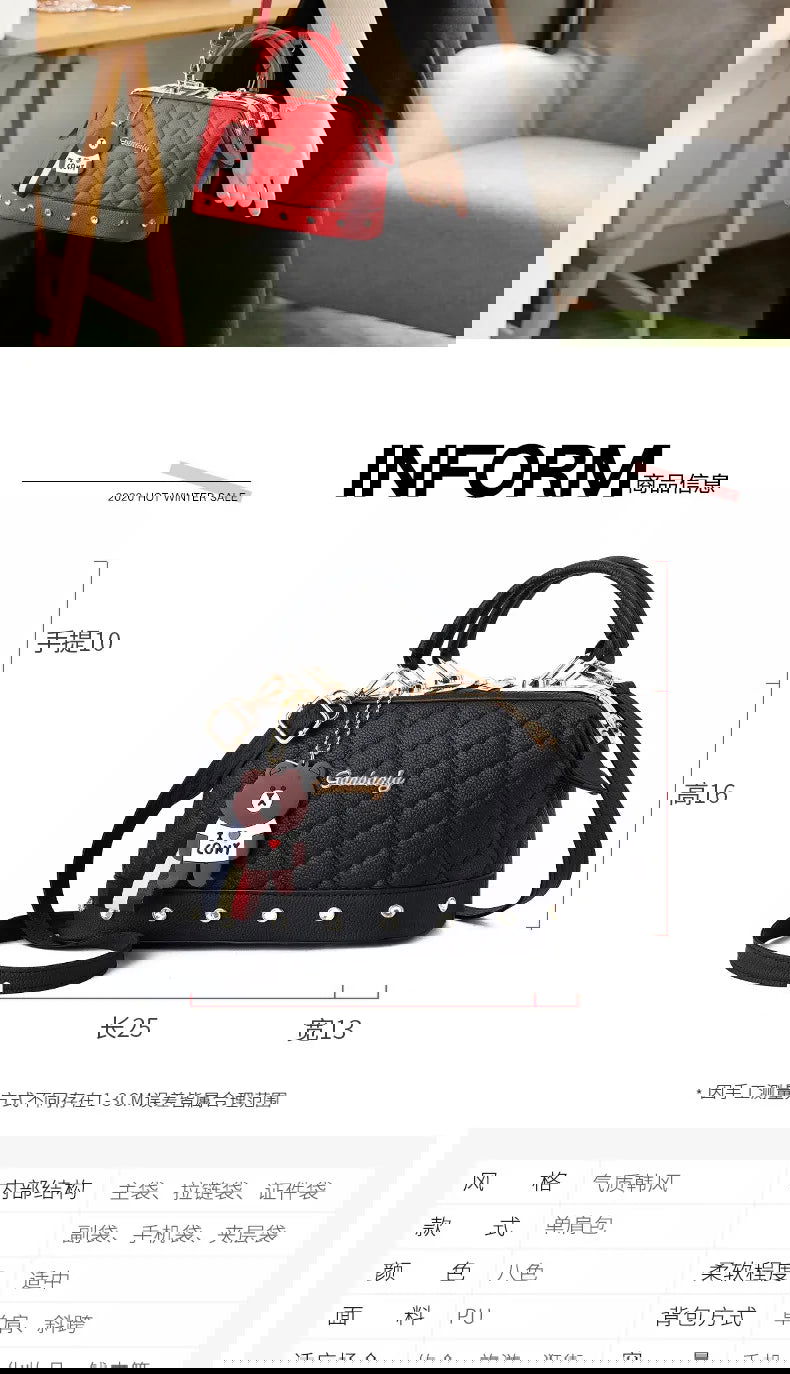 Bolso cuadrado con osito