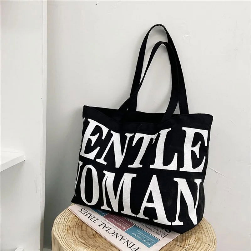 Bolso de lona grande Negro