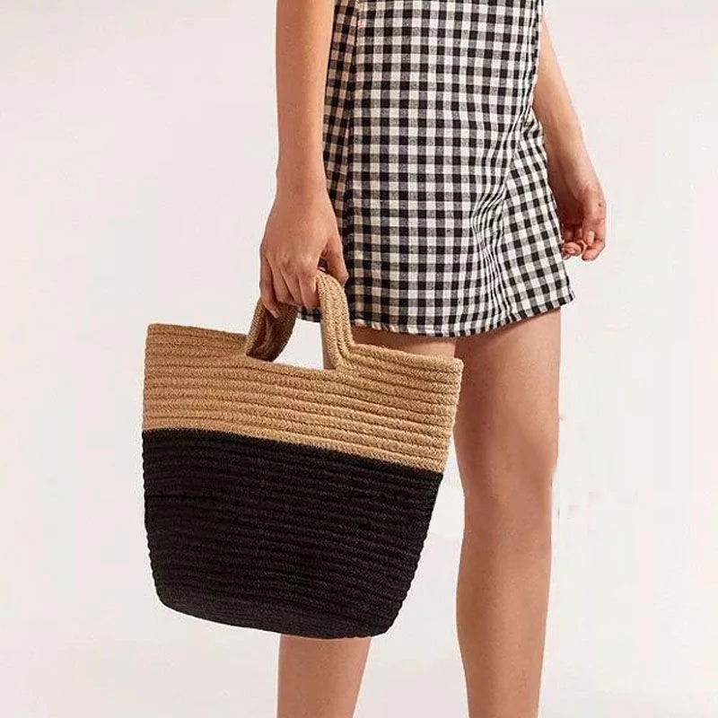Bolso mimbre doble color - Kamivashop