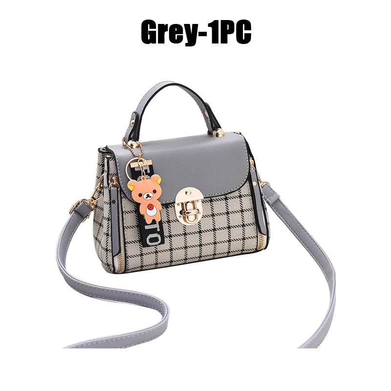 Bolso patrón a cuadros Gris