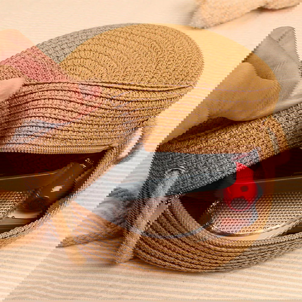 Bolso redondo de ratán