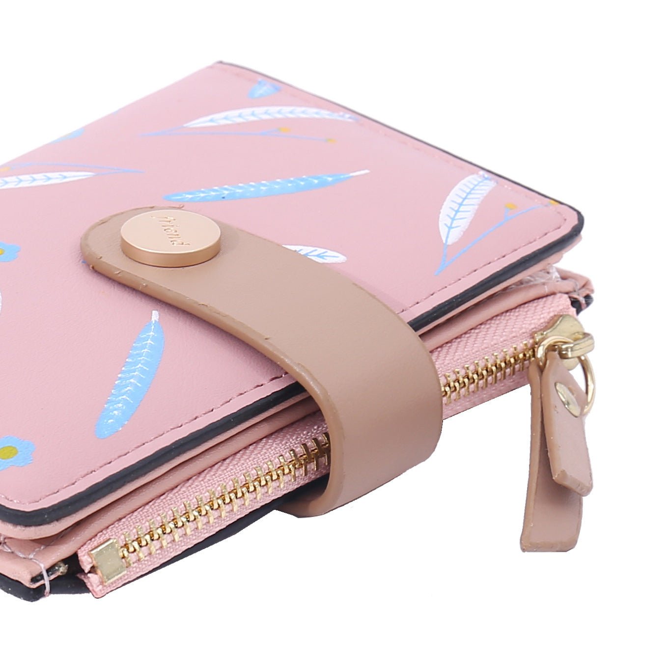 Cartera con estampado hojas