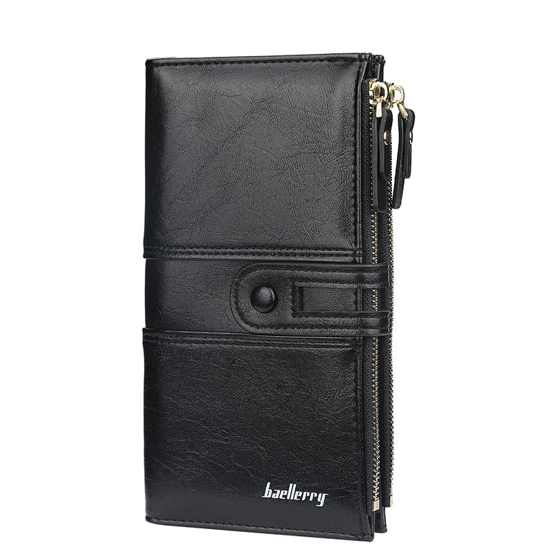 Cartera larga color solido Negro