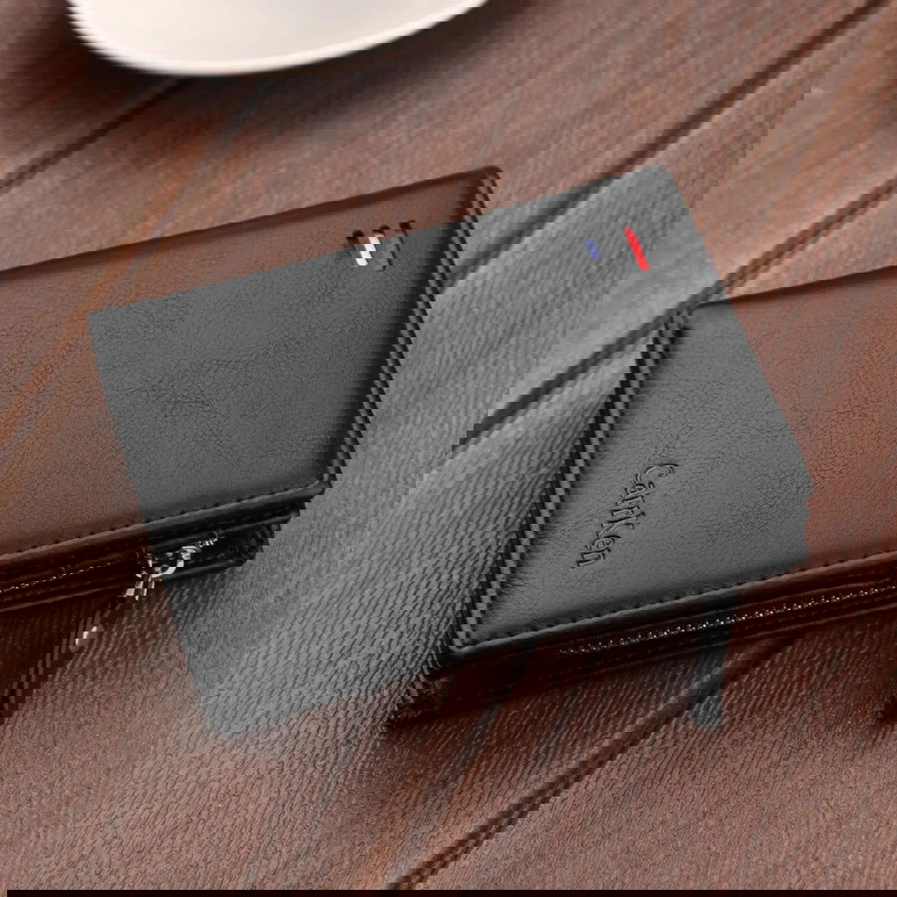 Cartera para hombre con cremallera Negro