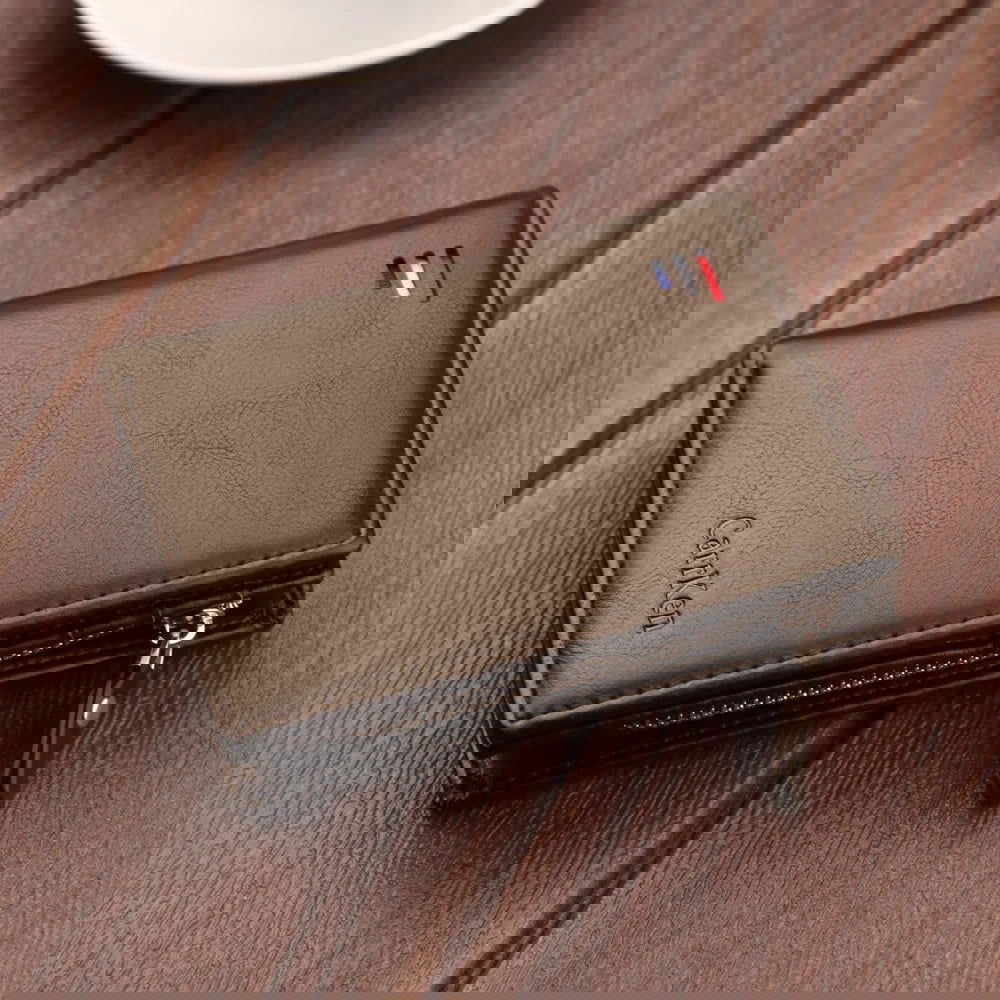Cartera para hombre con cremallera Marrón