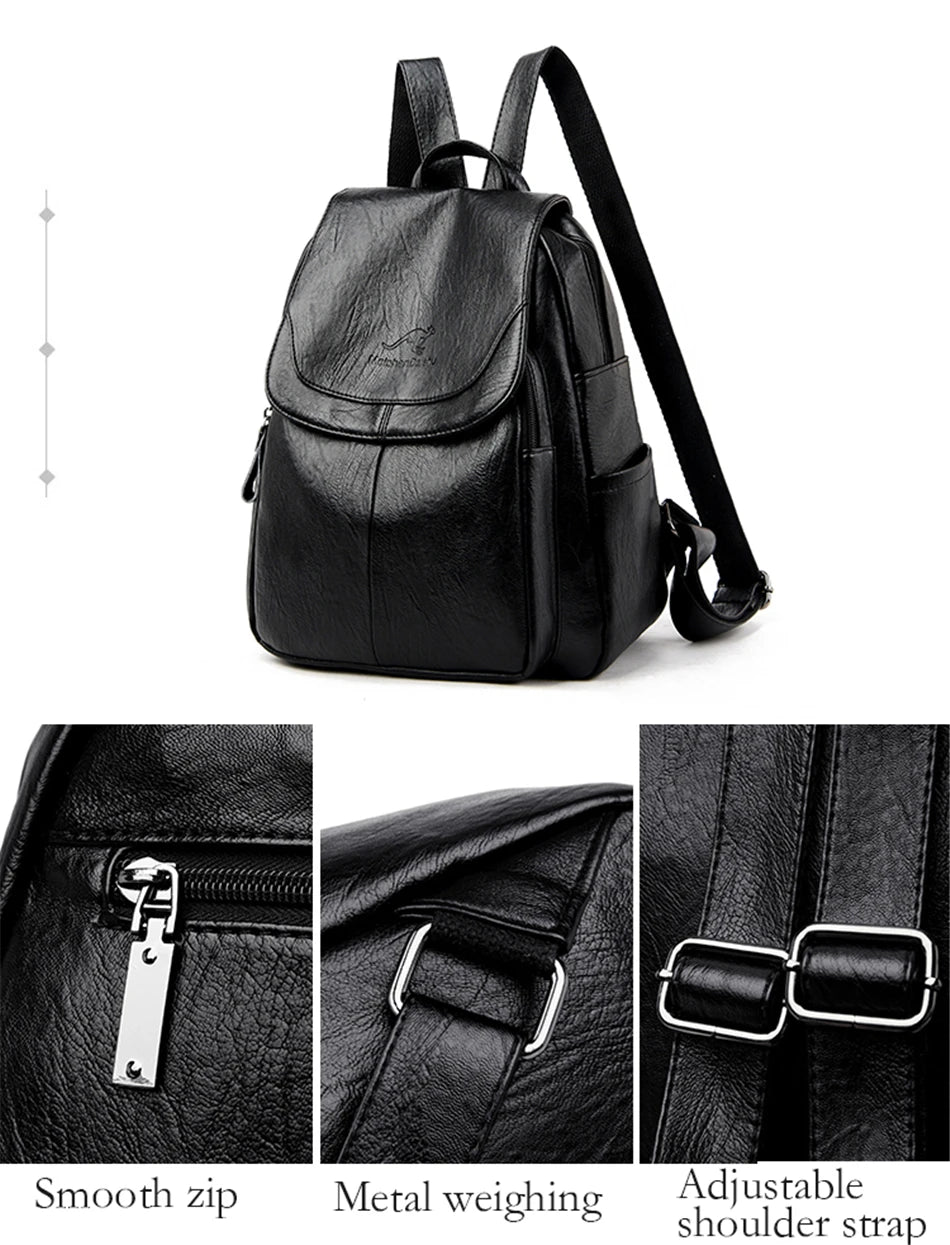 Mochila de cuero partido