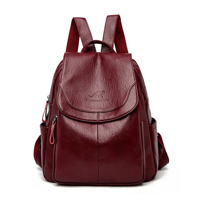 Mochila de cuero partido Vino