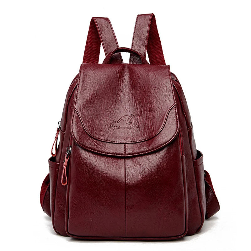 Mochila de cuero partido