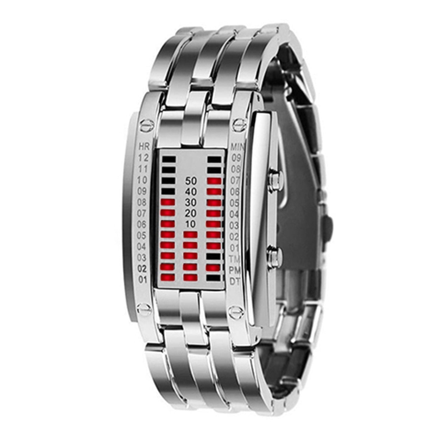 Reloj deportivo unisex Pequeño Rojo Plata