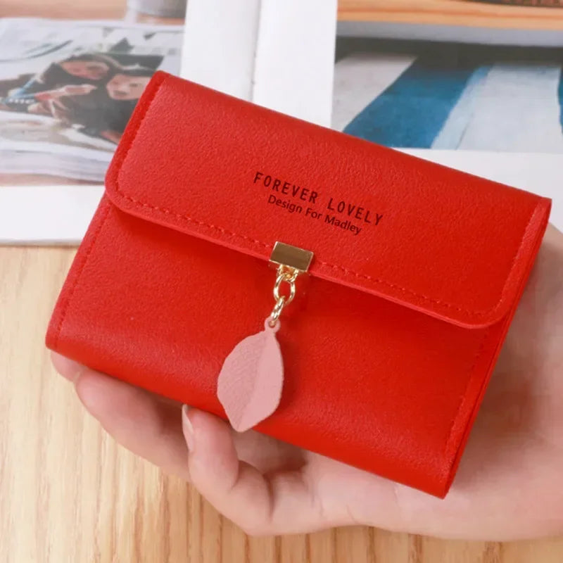 Cartera con hoja Rojo