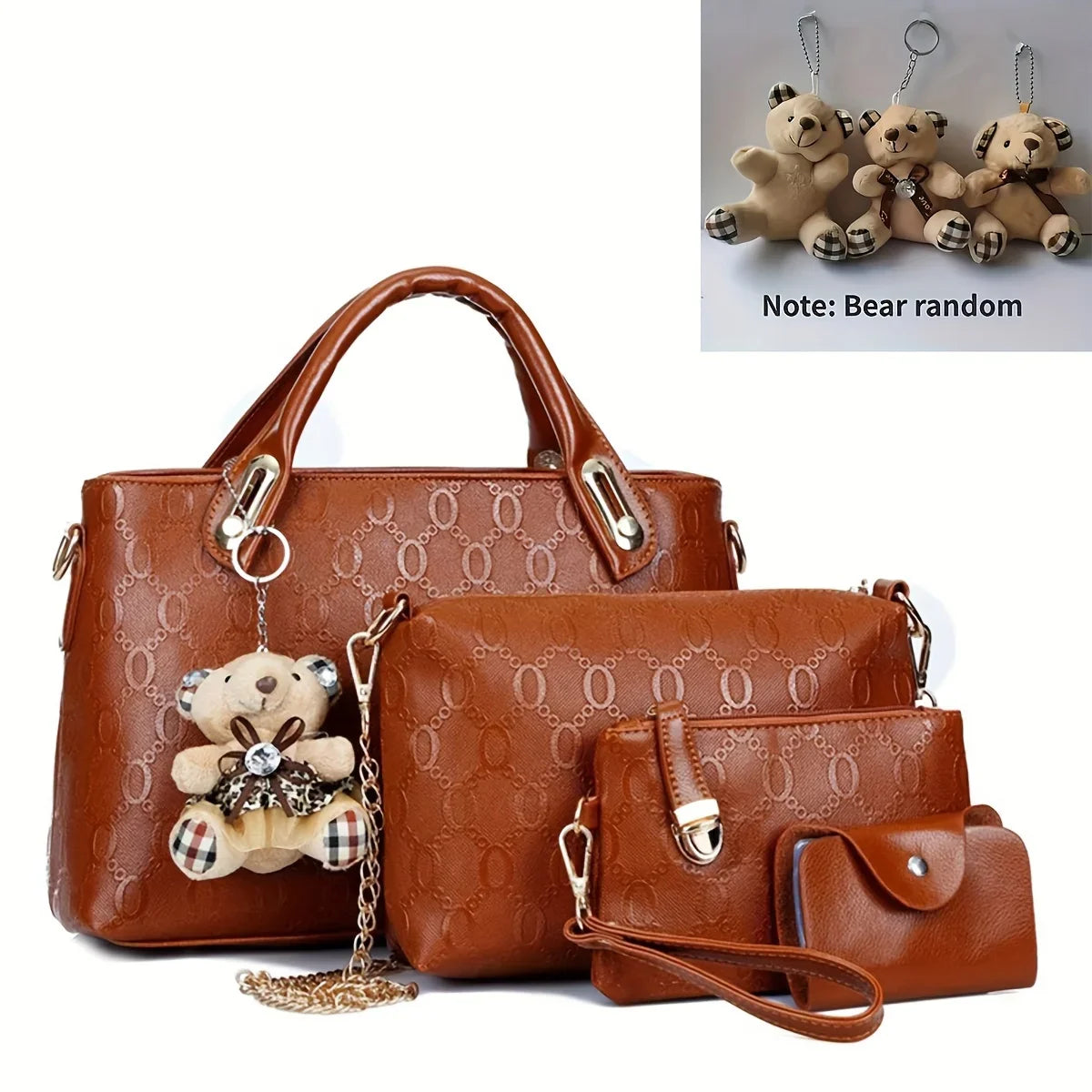 Conjunto de bolso 4 piezas Marrón