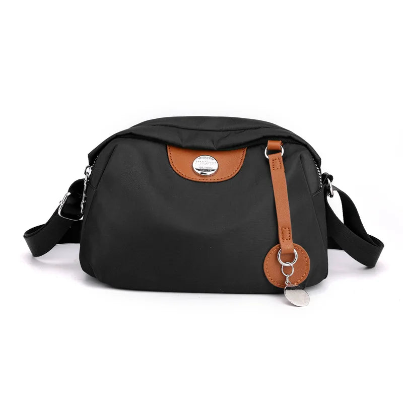 Bolso cruzado impermeable de nailon Negro as picture
