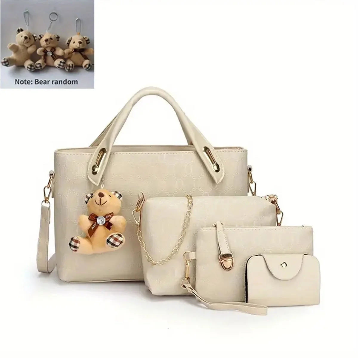 Conjunto de bolso 4 piezas Crema