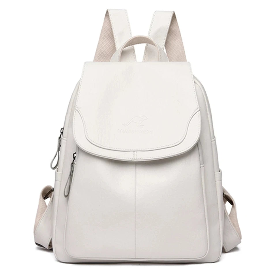 Mochila de cuero partido Blanco