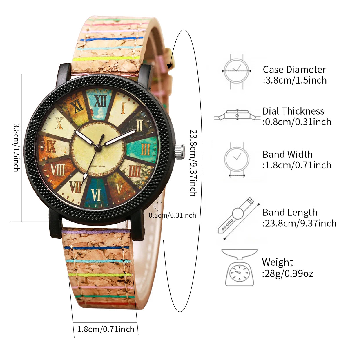 Reloj retro con color