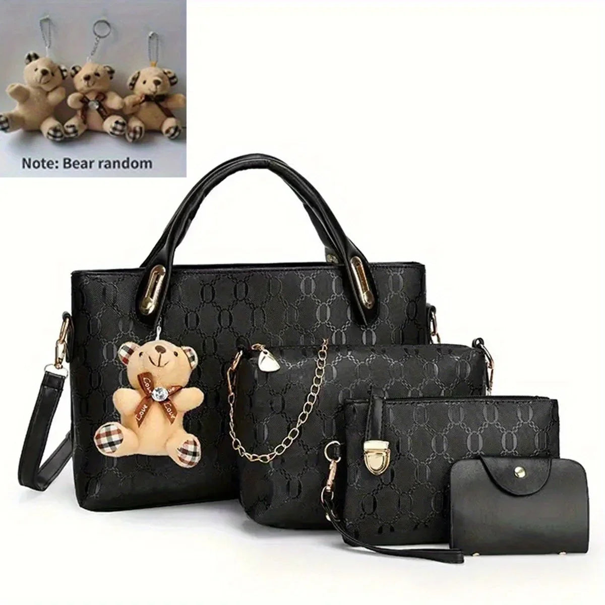 Conjunto de bolso 4 piezas Negro