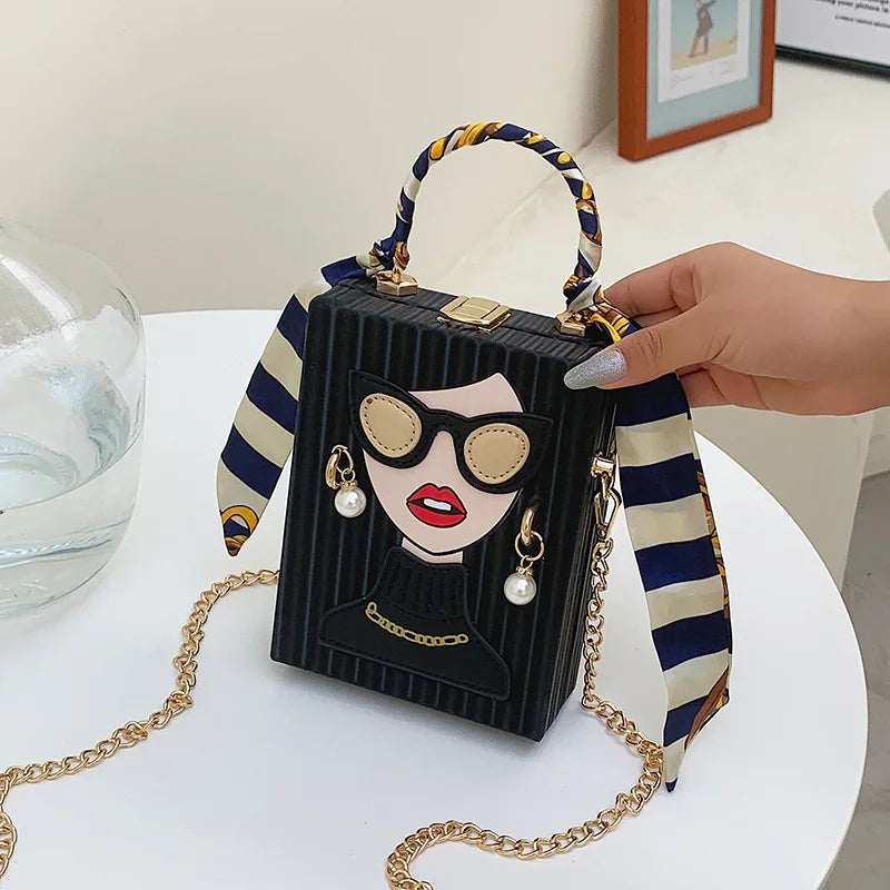 Bolso cuadrado Negro 13x5x17cn