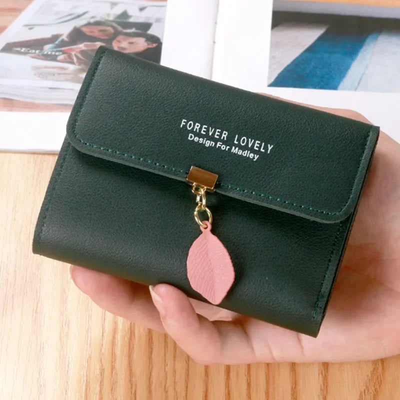 Cartera con hoja Verde oscuro