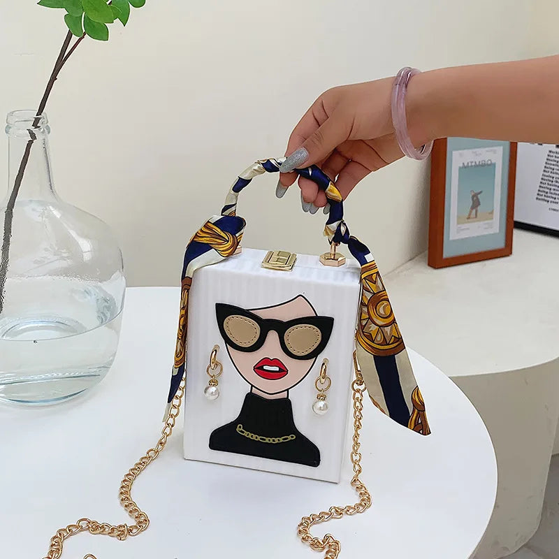 Bolso cuadrado Blanco 13x5x17cn