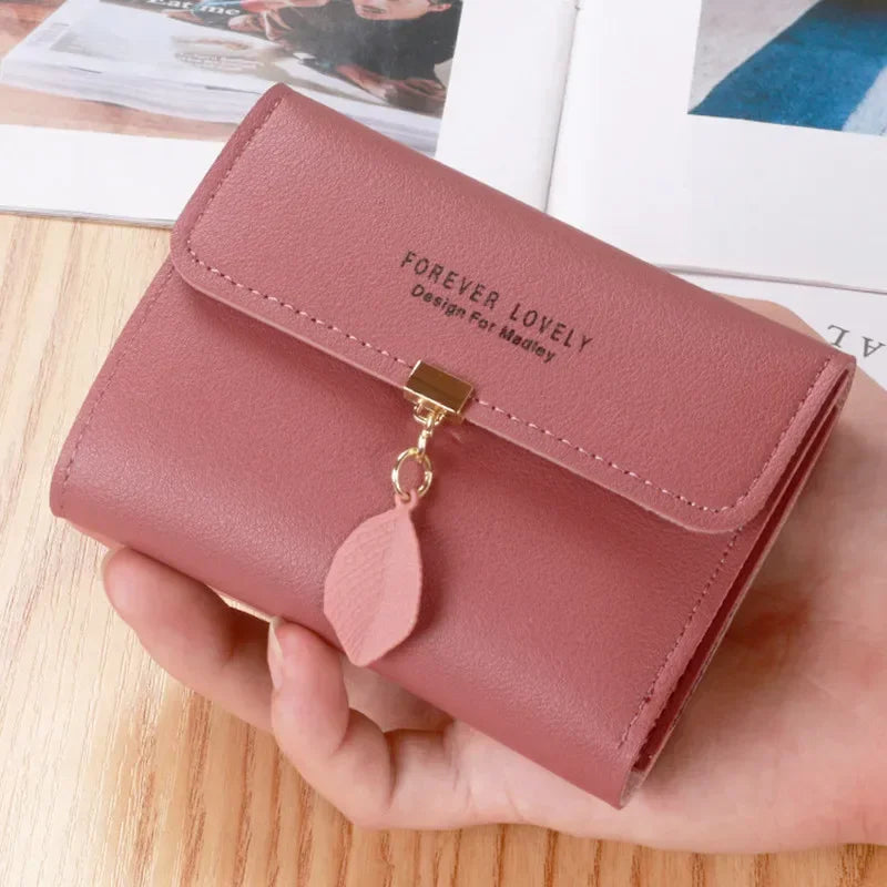 Cartera con hoja Rosa oscuro